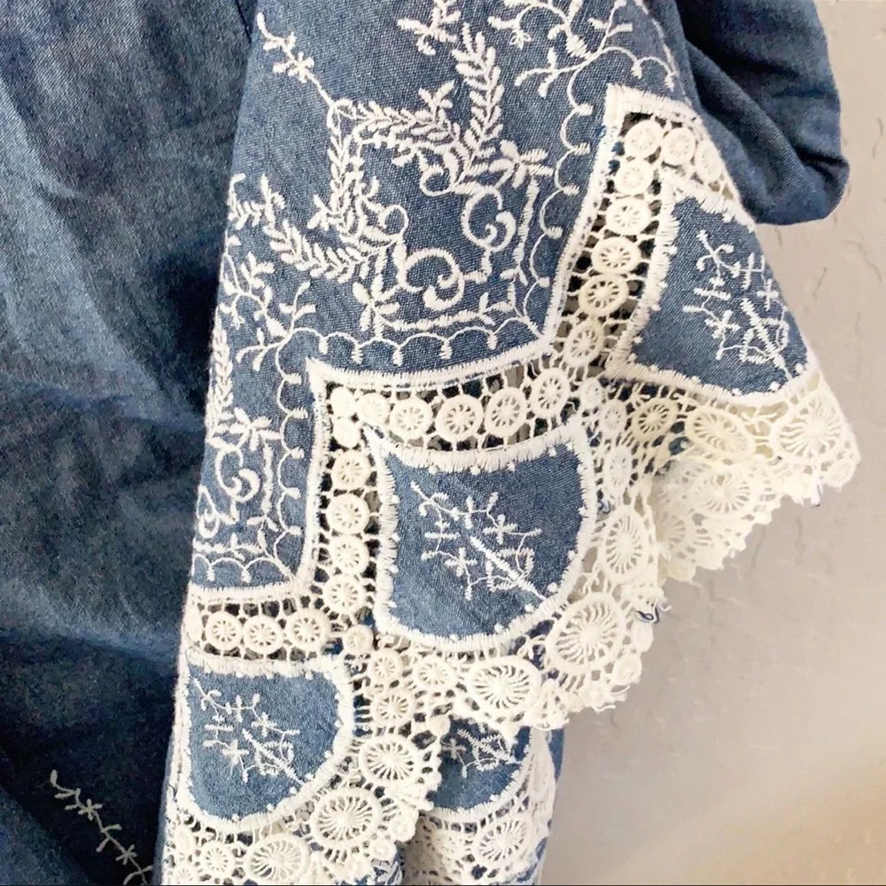 🌿Final Sale‎ Westport 1962 Lace Trim Blue Dress